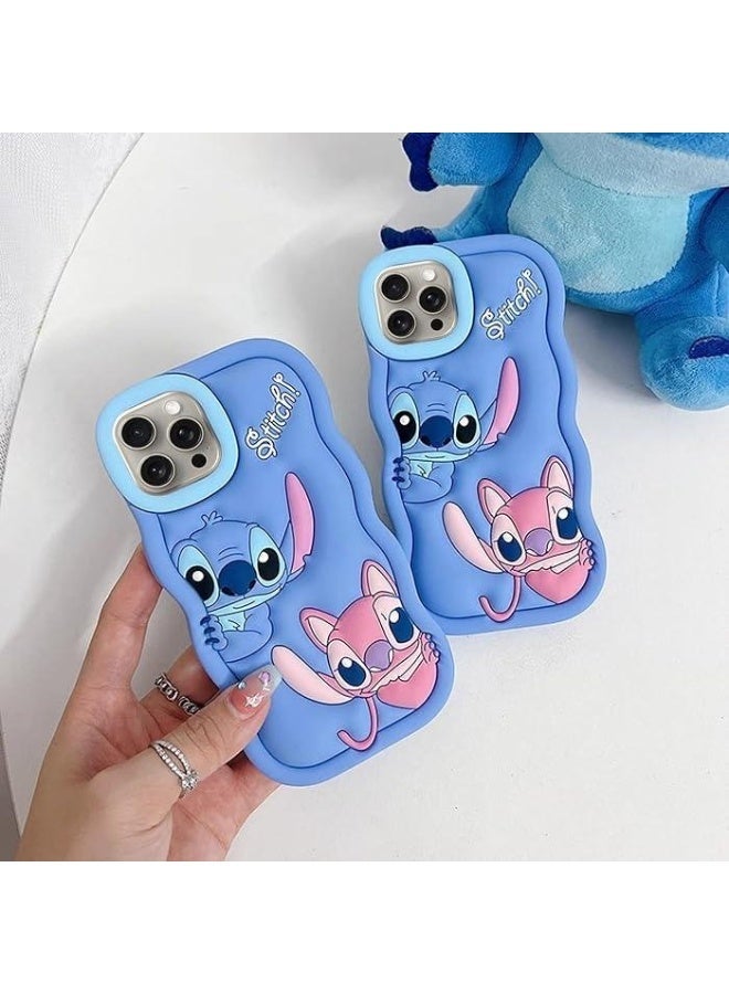ستيتش حافظة سيليكون  من  3D Character Bracke مع غطاء لحماية شاملة لهاتف iPhone 13 Pro، مقاومة للانزلاق - Image 2